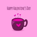 Happy ValentineÃ¢â¬â¢s day vector greeting card with hand drawn cup